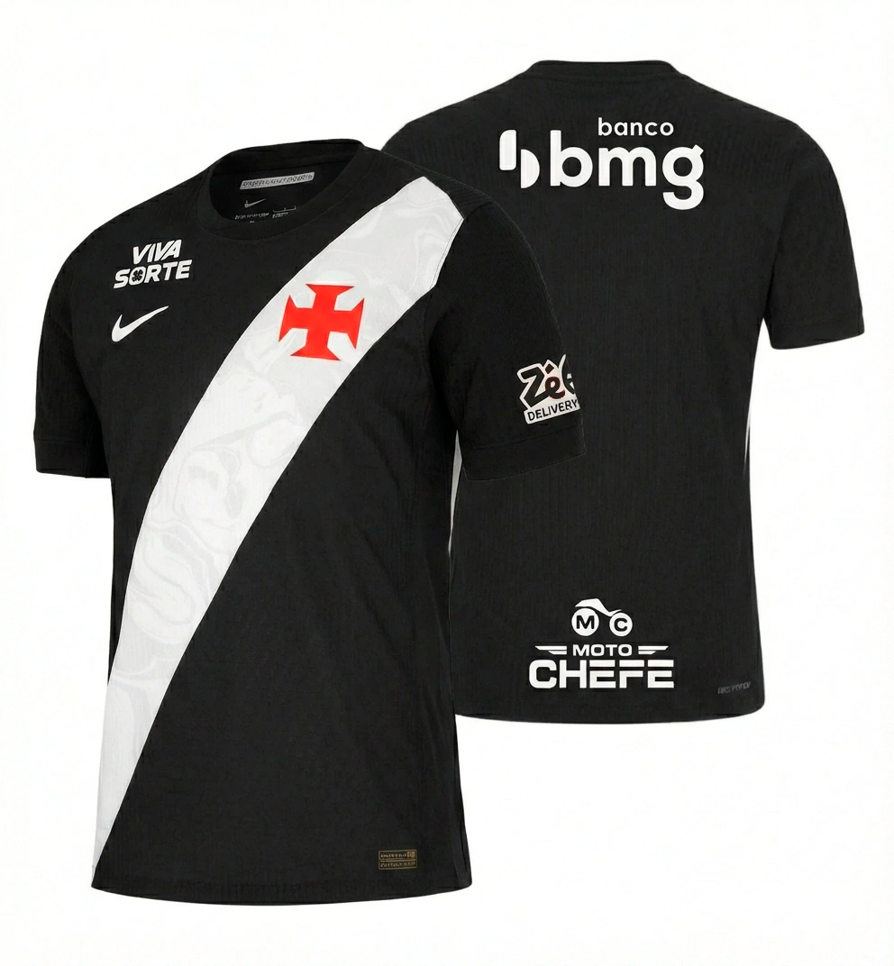 Camisa Nike Vasco da Gama 2026/27 Preta Com Patrocínios - imagem 2