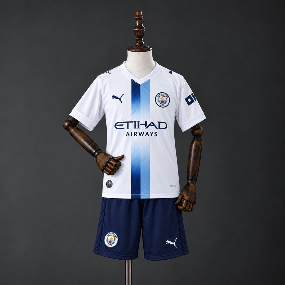 Conjunto Infantil Manchester City III 26/27 Torcedor Puma Masculina - Branca