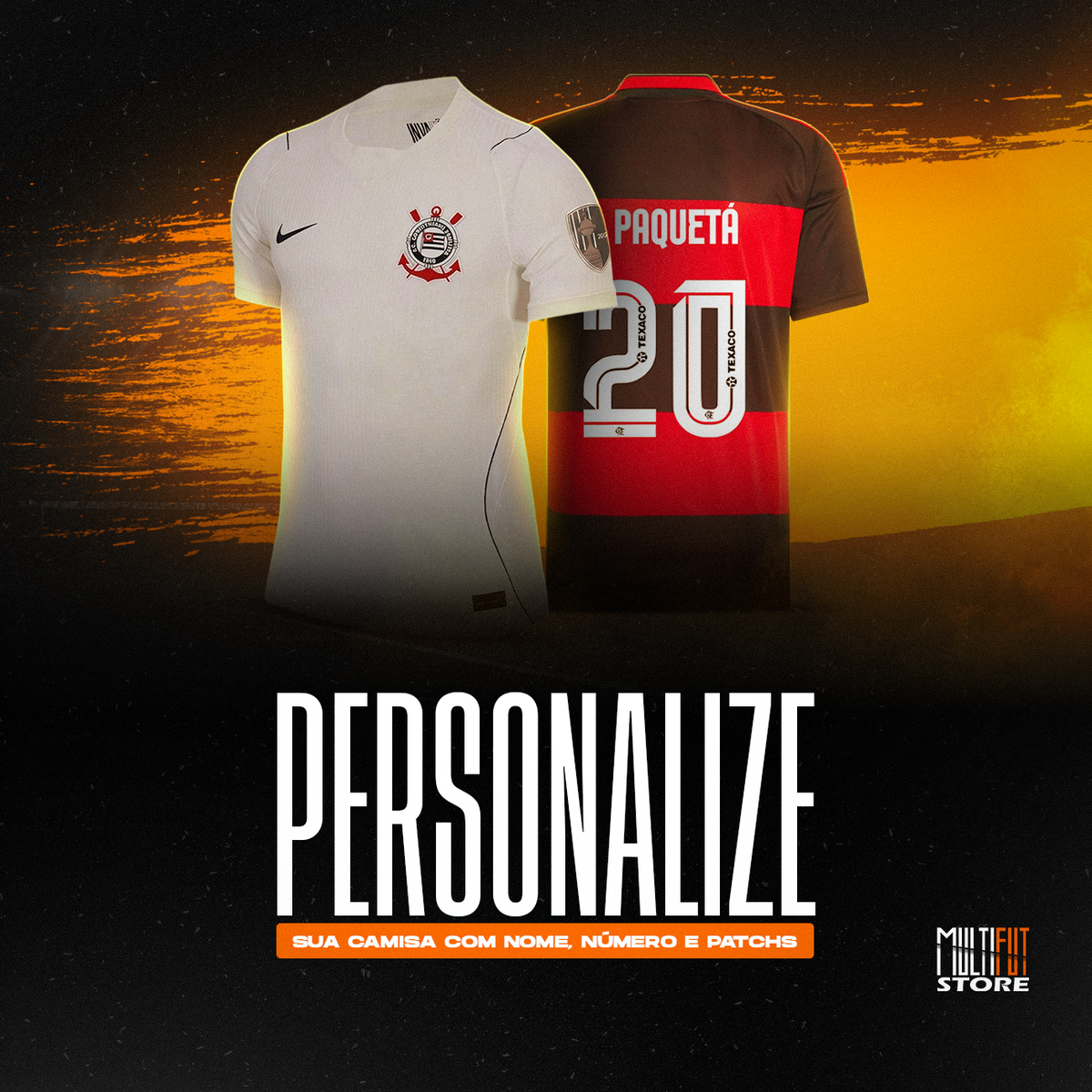 Personalize a sua camisa com nome e número