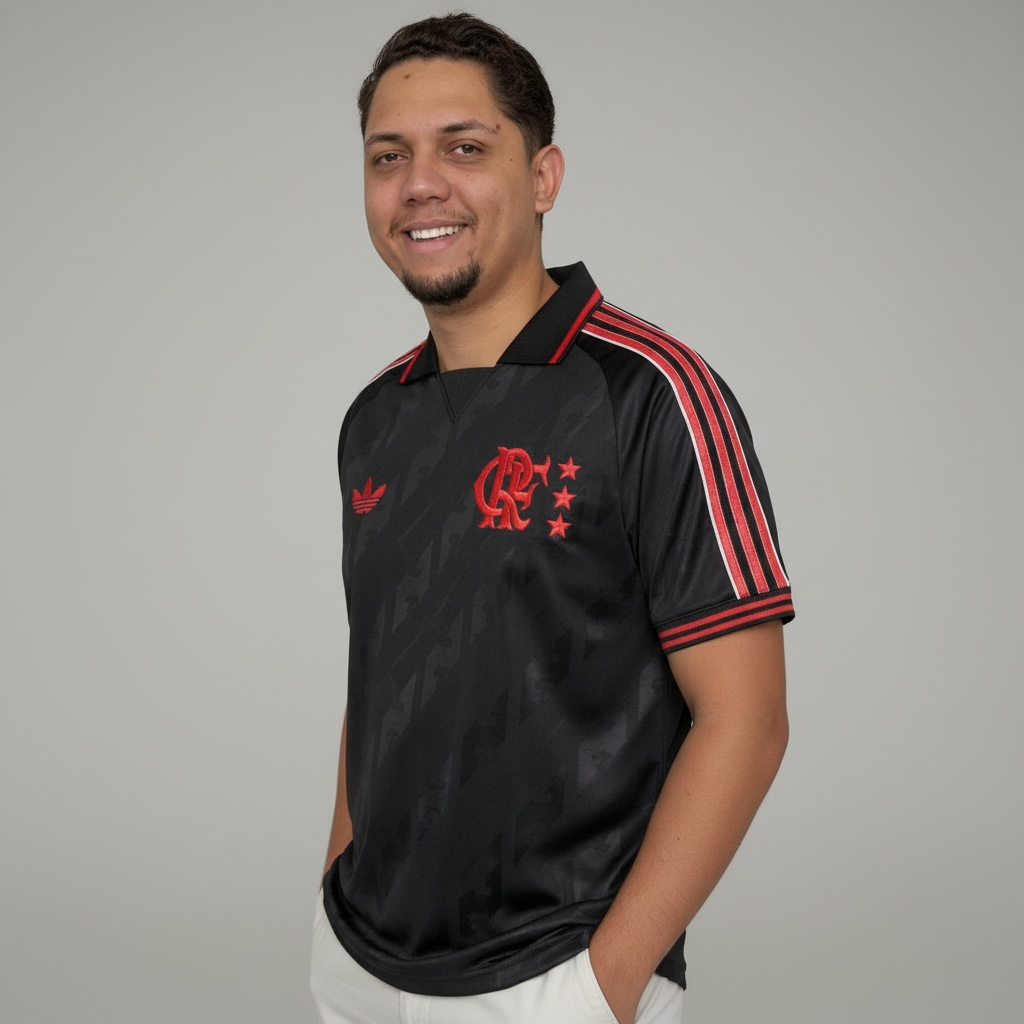Camisa Flamengo Lifestyler 25/26 Adidas Masculina - Preto - imagem 3