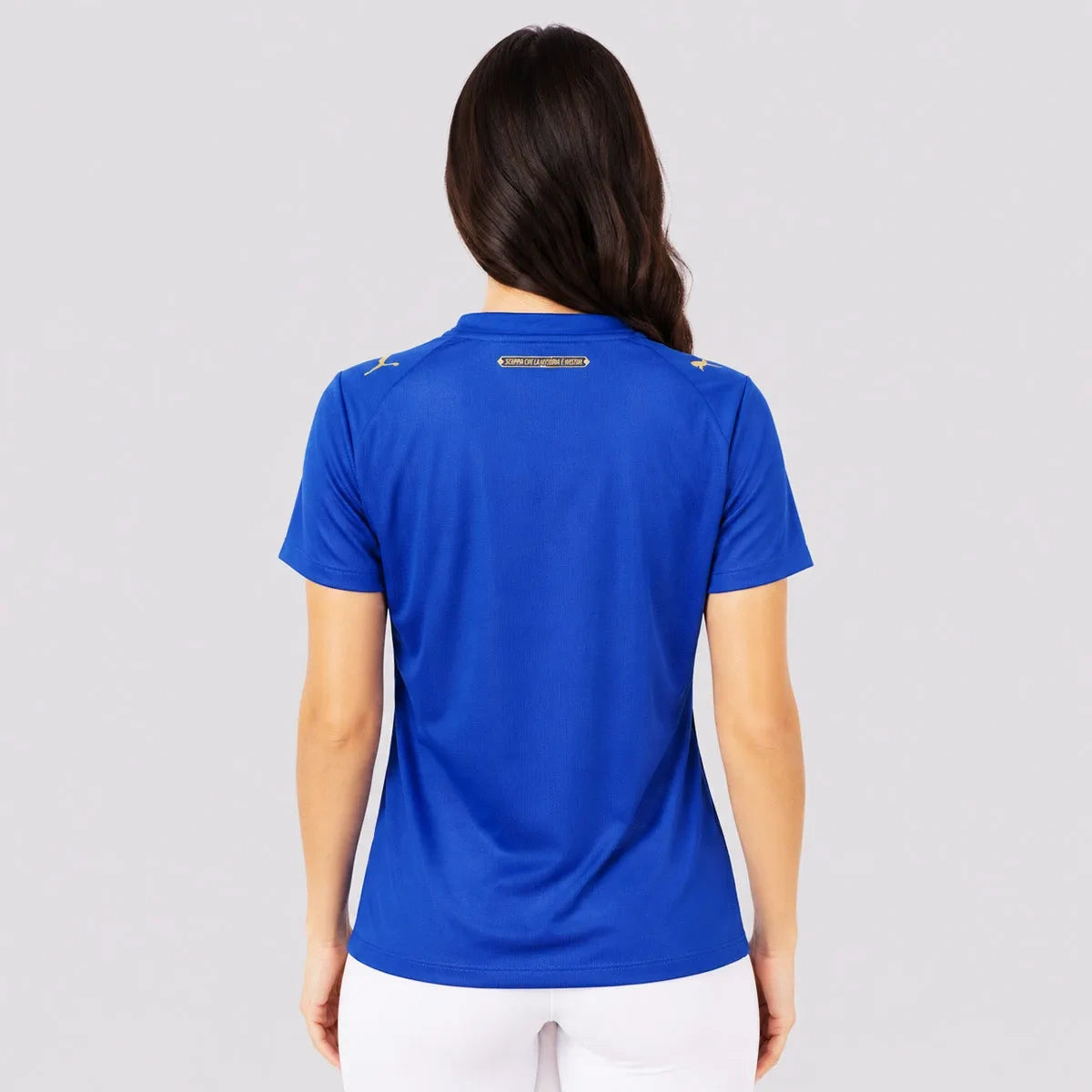 terceira camisa do palmeiras azul feminina de costas