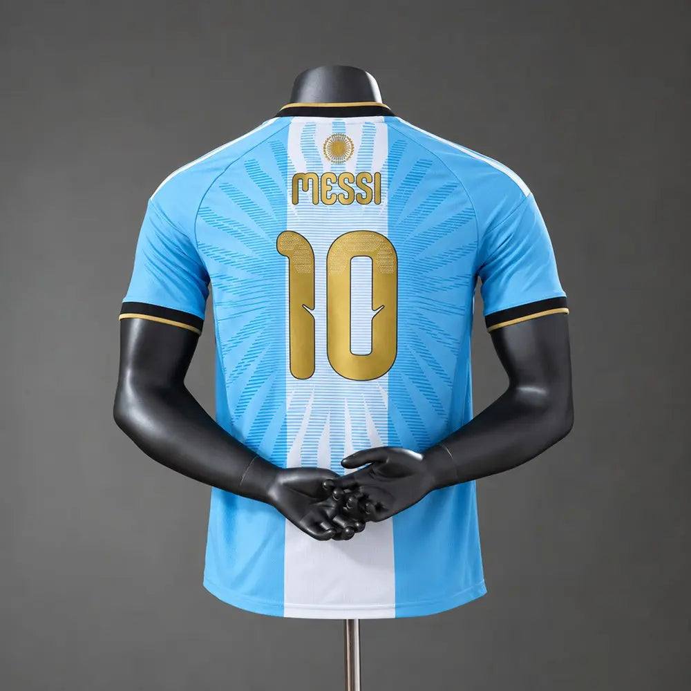 Camisa Argentina Especial Messi 2026 (MESSI 10) Jogador Masculina - Azul e branca