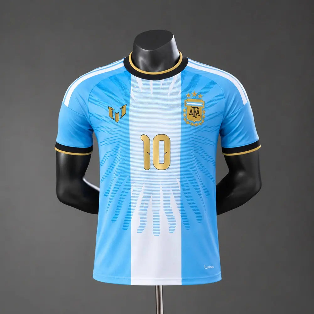 Camisa Argentina Especial Messi 2026 (MESSI 10) Jogador Masculina - Azul e branca