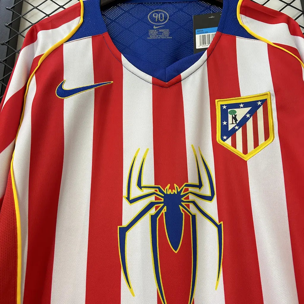 Camisa Atlético Madrid Manga Longa Spider Man Retrô 04/05 I