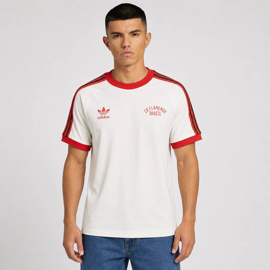 Camisa Adidas Flamengo Comemorativa 81 branca, modelo especial inspirado na histórica temporada de 1981 do Flamengo de frente