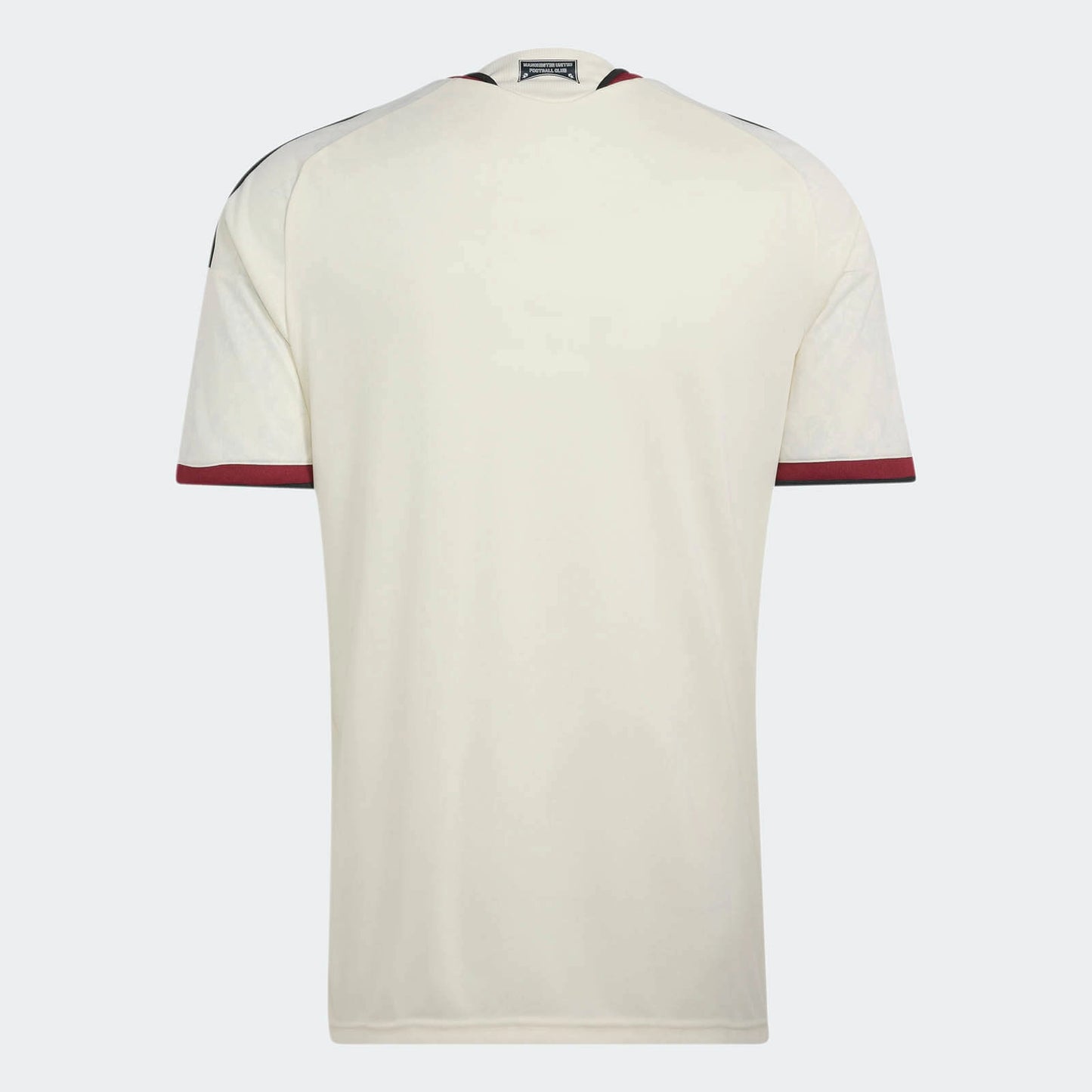 Camisa Manchester United III 2026/27 Torcedor Adidas masculina marfim, com tecido jacquard e desenhos florais de rosas inspirados na cultura de Manchester. costas