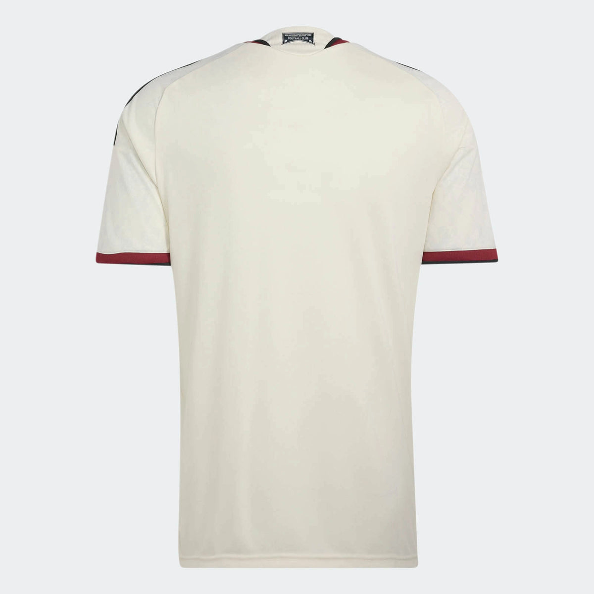 Camisa Manchester United III 2026/27 Torcedor Adidas masculina marfim, com tecido jacquard e desenhos florais de rosas inspirados na cultura de Manchester. costas