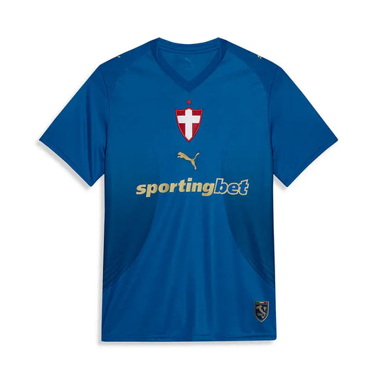 Camisa Palmeiras III 2026/27 Torcedor Puma masculina azul, terceiro uniforme com Cruz de Savoia inspirado nas raízes italianas do Palestra Italia.