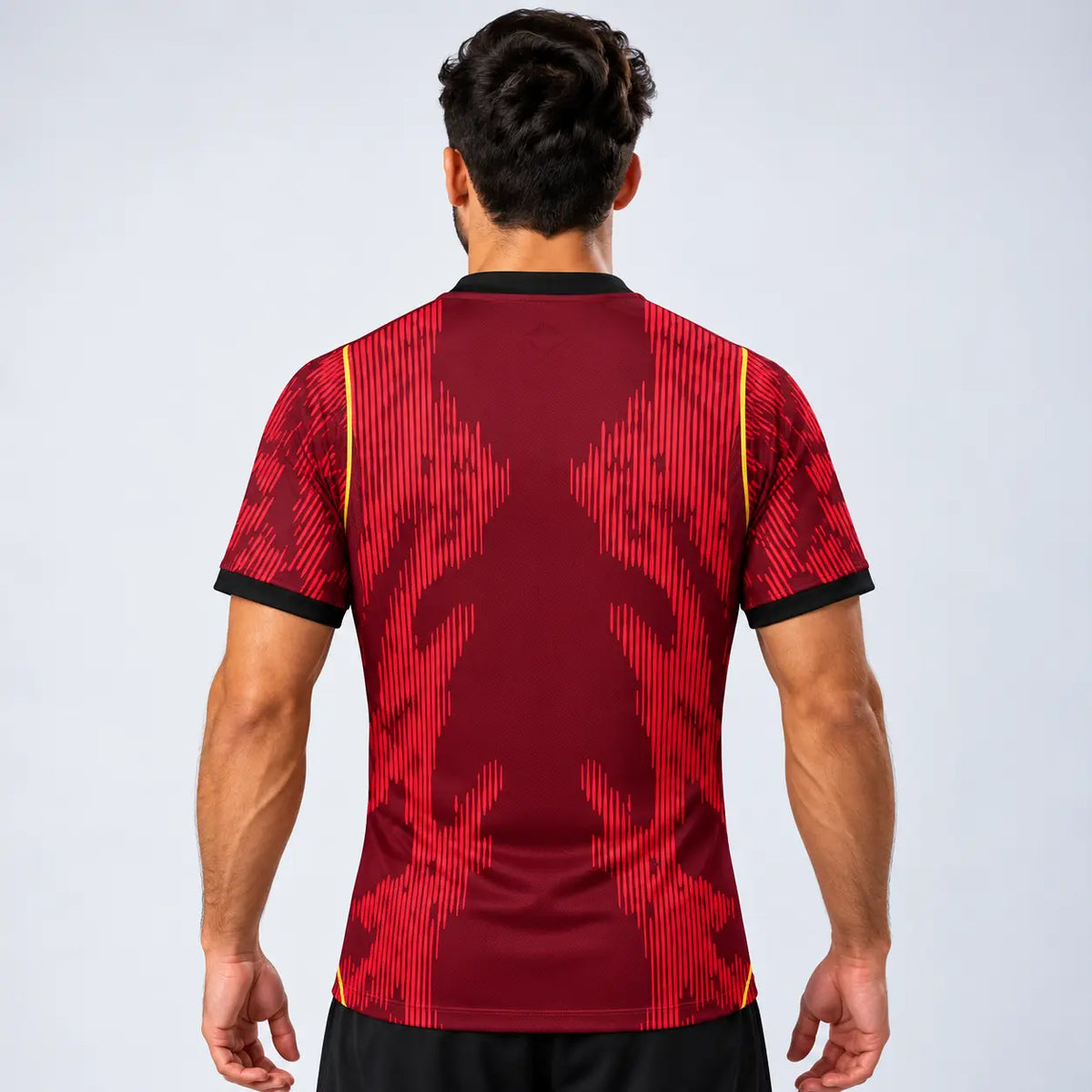camisa brasil vermelha 2026 pt torcedor masculina jordan de costas