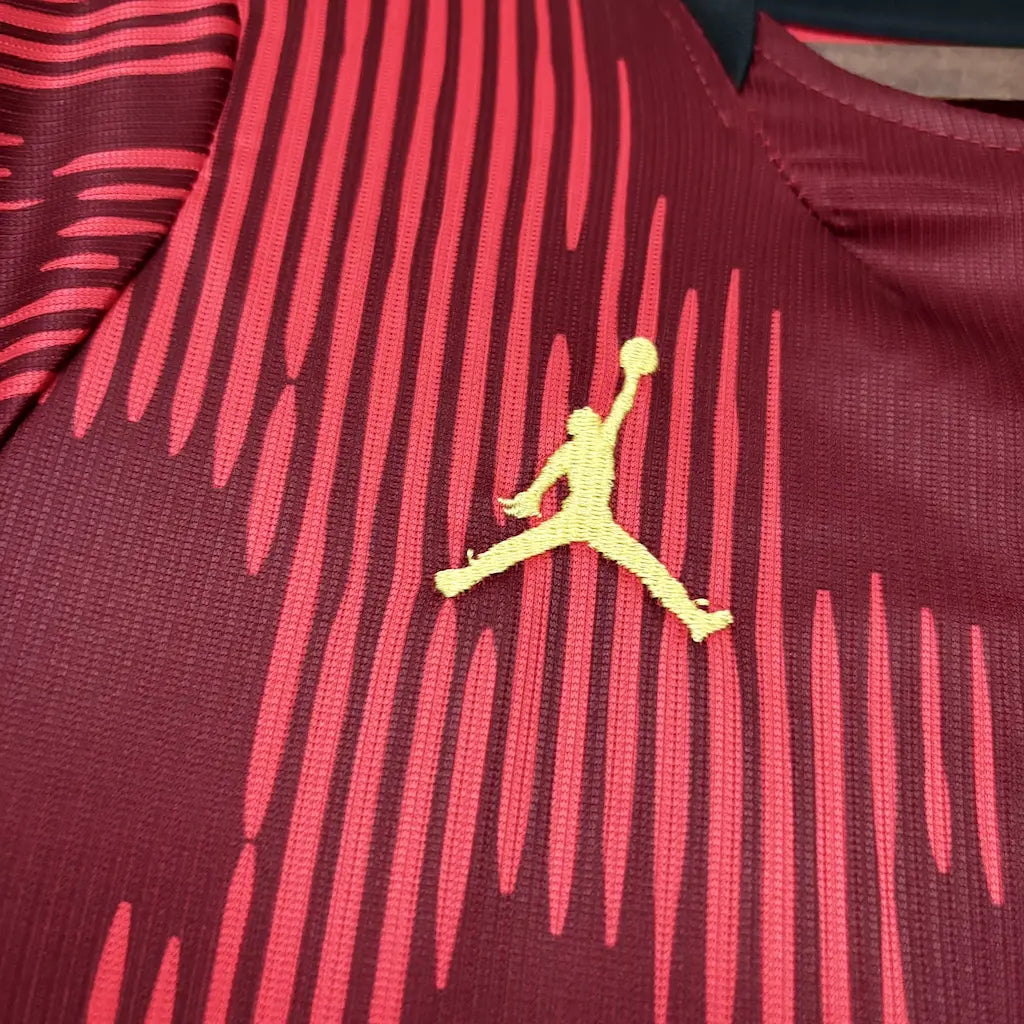 camisa brasil vermelha 2026 pt torcedor masculina jordan jordan logotipo