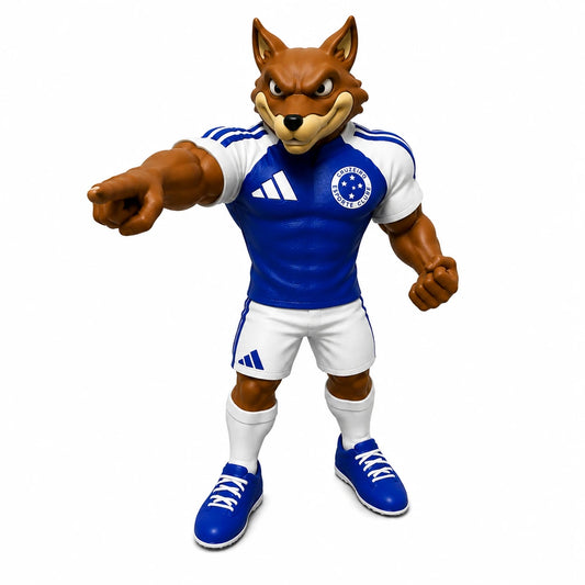 mascote cruzeiro raposa cabulosa apontando o dedo de frente